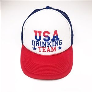 Vintage USA 🇺🇸 Drinking Team SnapBack Mesh Hat.